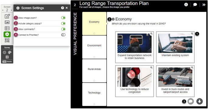 Visual Preference Screen