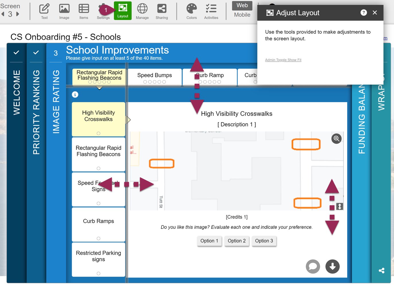 Image Rating Screen Layout